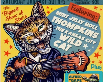 Mint Jelly Roll Thompkins Gig Poster- Signed 11 x 14 print