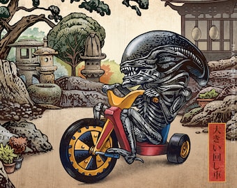 Big Wheel Xenomorph 5" x 7" Postcard