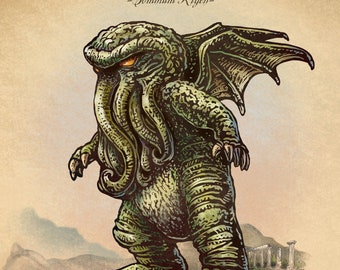 Cthulhu Study-Unnatural History series 8" x 10" print