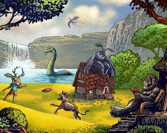 Cryptidville National Park- 13 x 19 signed print
