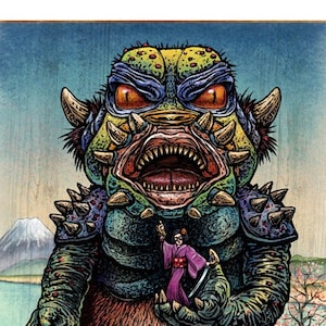 Moriko & The Mighty Akumu 11 x14 signed Japanese monster print