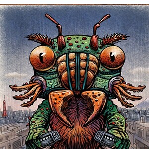 Ultrahulkatron 11 x14 signed Japanese monster print