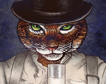 A Clockwork Orange Tabby-  11 x 14 signed print