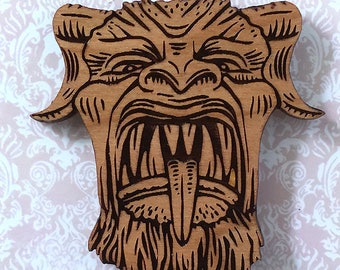 Krampus Wooden Pin