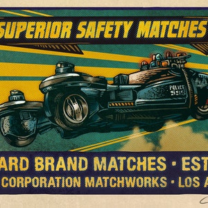 Deckard Brand Matchbox Art- 5&quot; x 7&quot; matted signed print