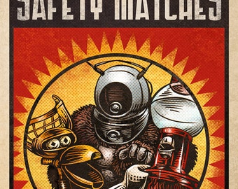 MST3K Matchbox Art- 5" x 7" matted signed print