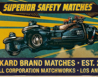 Deckard Brand Matchbox Art- 5" x 7" matted signed print