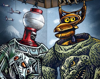 Mystery Science Creature Feature 11 x 14 signed MST3K tribute print