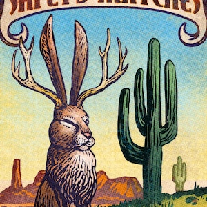 Jackalope Matchbox Art- 5&quot; x 7&quot; matted signed print