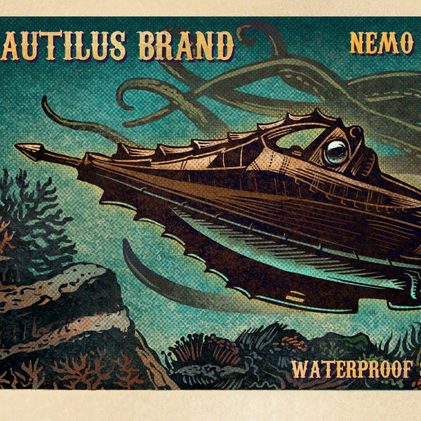 Nautilus Brand Matchbox Art- 5" x 7" signed matted print