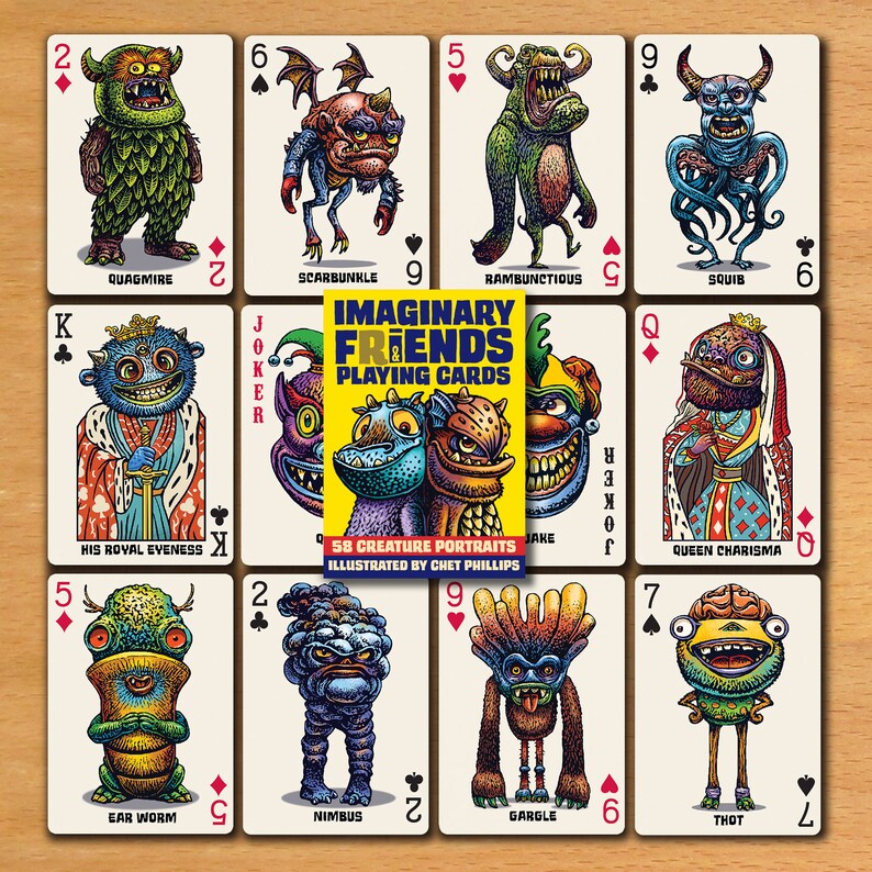 Imaginary Friends and Fiends Playing Card Deck image 1