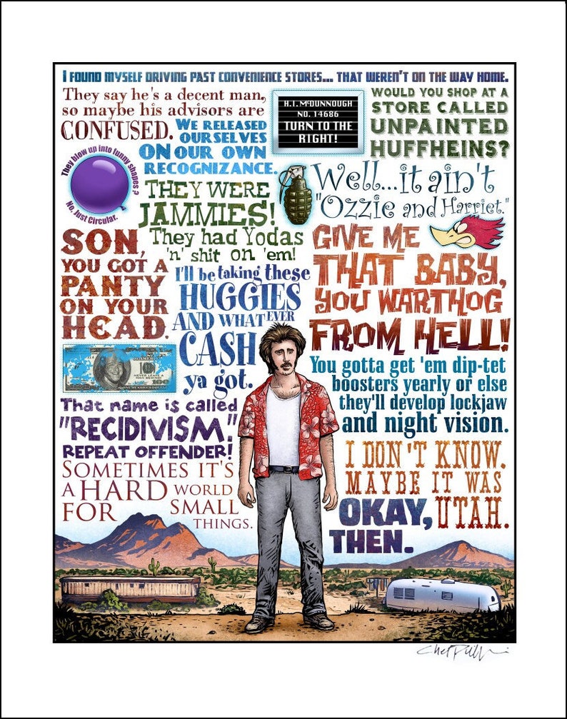 Okay, Then Raising Arizona tribute signed print image 1