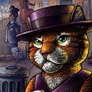 Top Cat- 8&quot; x 10&quot;- Cat Art Print- Cat Wall Decor- Cat Wall Art- Cat Print- Cat Gift