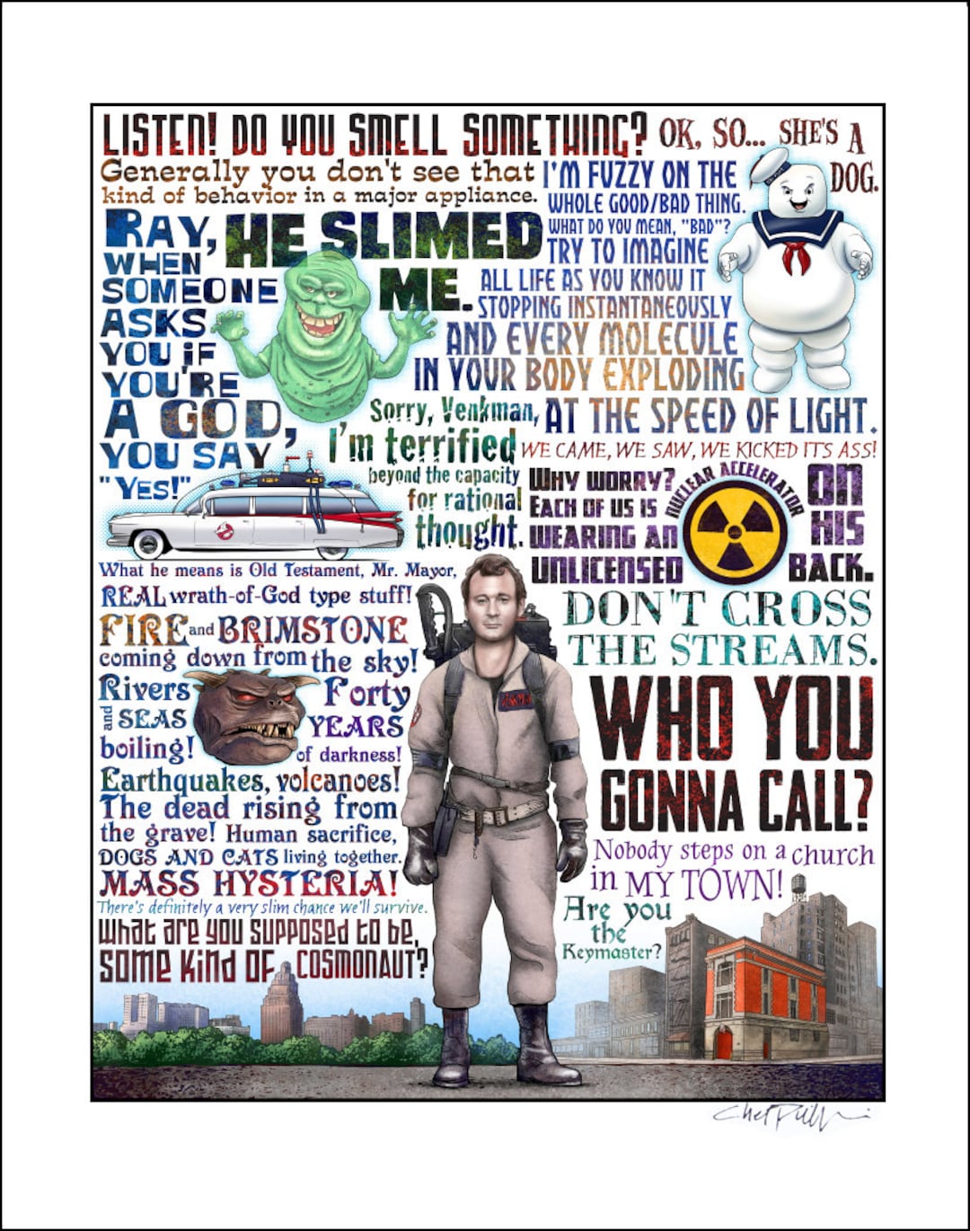 Who You Gonna Call Ghostbusters Tribute Signed Print Etsy