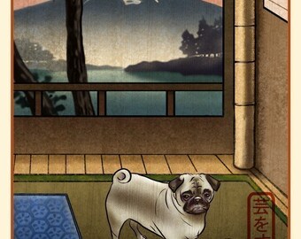 Pug Japanese Styled Print