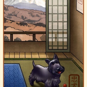Scottish Terrier Japanese Styled print