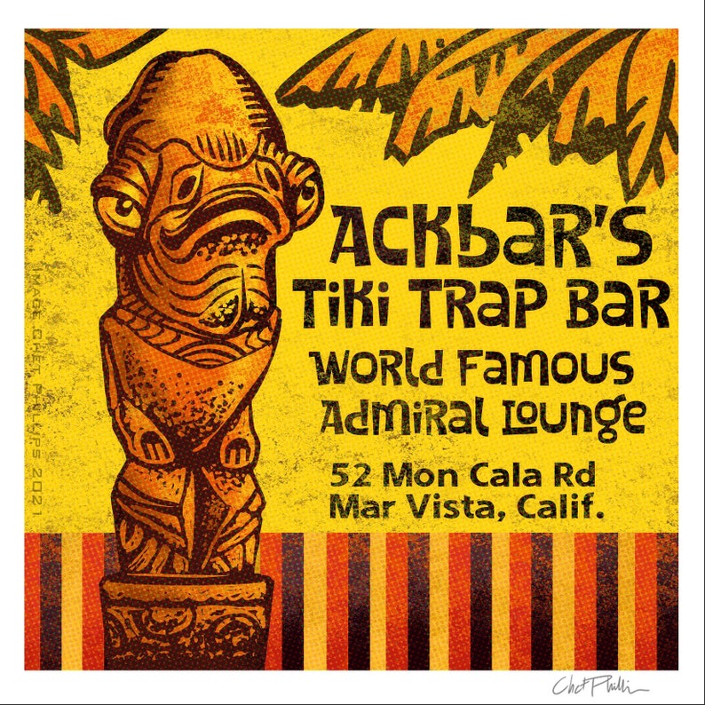 Ackbar's Tiki Trap Matchbook Art Print image 1