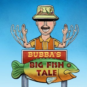 Bubba's Big Fish Tale Googie Sign Print image 2