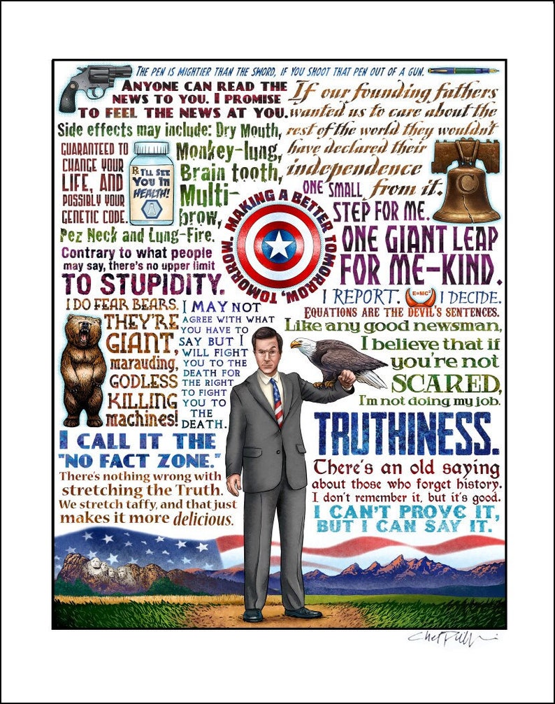 Truthiness Stephen Colbert tribute signed print image 1