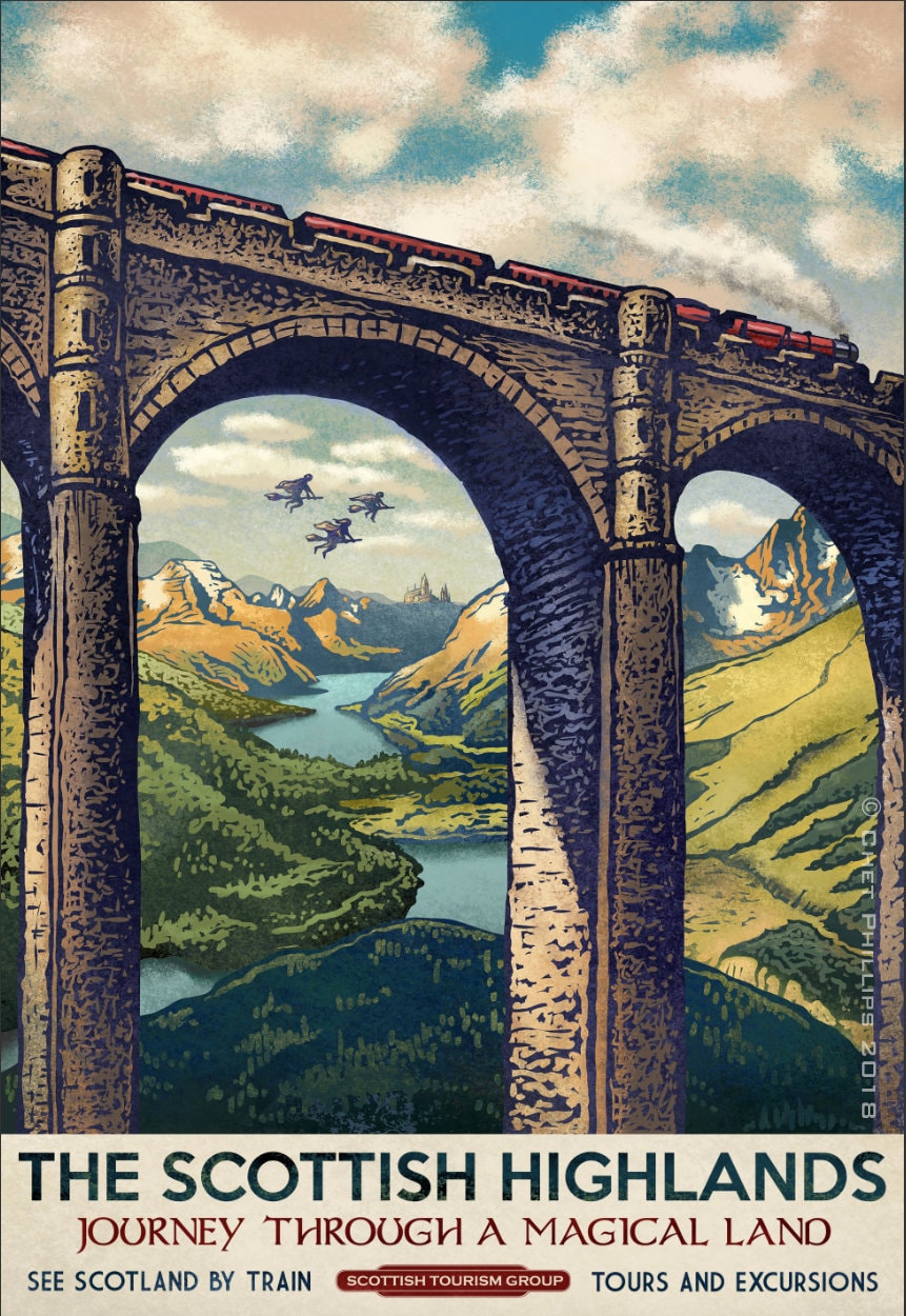 Hogwarts Poster, Print, Scotland, Travel Print, - Folksy