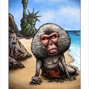 Planet of the Humans- 11&quot; x14&quot; Planet of the Apes Parody