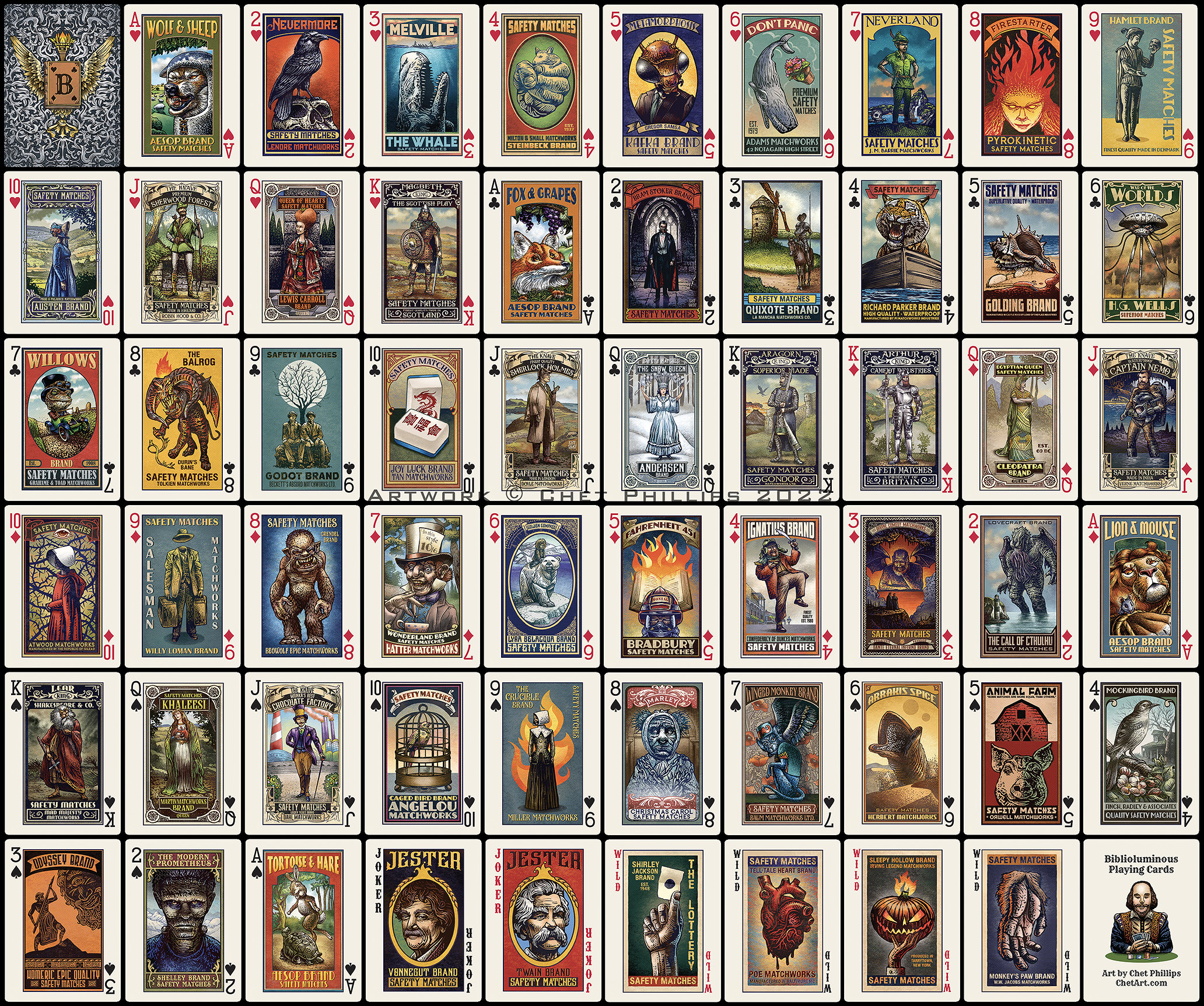 Biblioluminous Playing Card Deck - Etsy