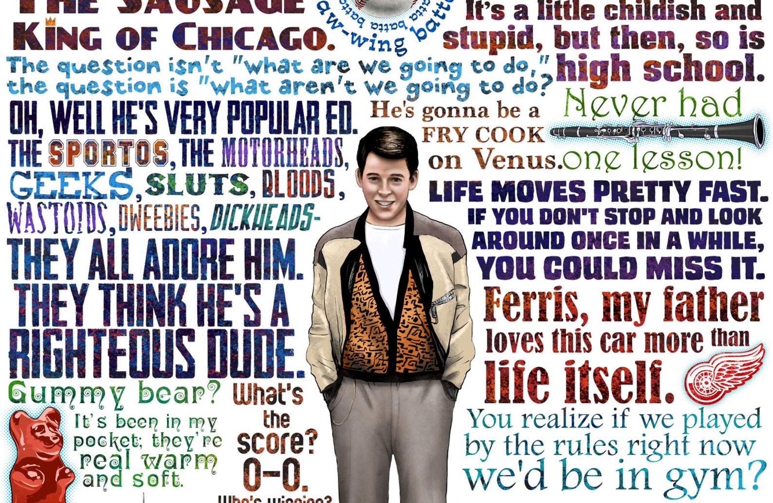 Life Moves Pretty Fast Ferris Bueller's Day off Tribute Etsy