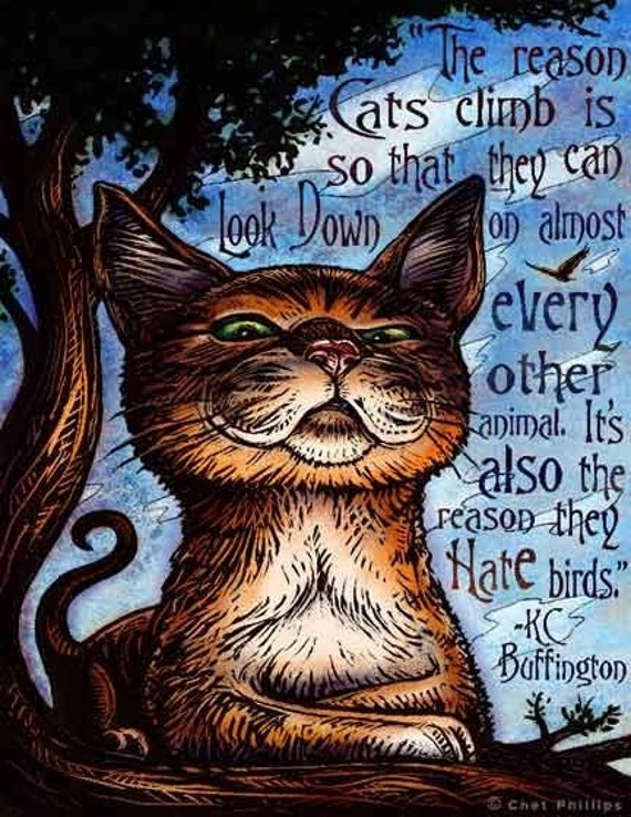 Climb- 8" x 10"- Cat Art Print- Cat Wall Decor- Cat Wall Art- Cat Print- Cat Gift