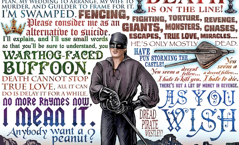 Princess Bride tribute 11 x 14 signed print As You Wish