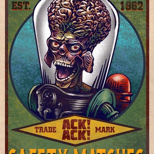 Mars Attacks Matchbox Art- 5&quot; x 7&quot; matted signed print