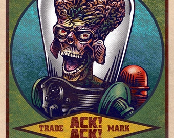 Mars Attacks Matchbox Art- 5" x 7" matted signed print