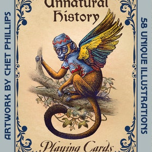 Unnatural History Playing Cards Plastic Coated Poker Deck 4 suits, 2 Jokers and 4 Wild Cards image 2