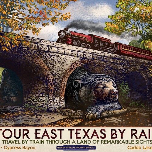East Texas Train Tours Fantasy Texas Travel Poster pic