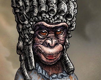 Marie Apetoinette 8" x 10" Marie Antoinette Portrait As A Chimp