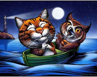 The Owl and the Pussycat 8 x 10 signed print