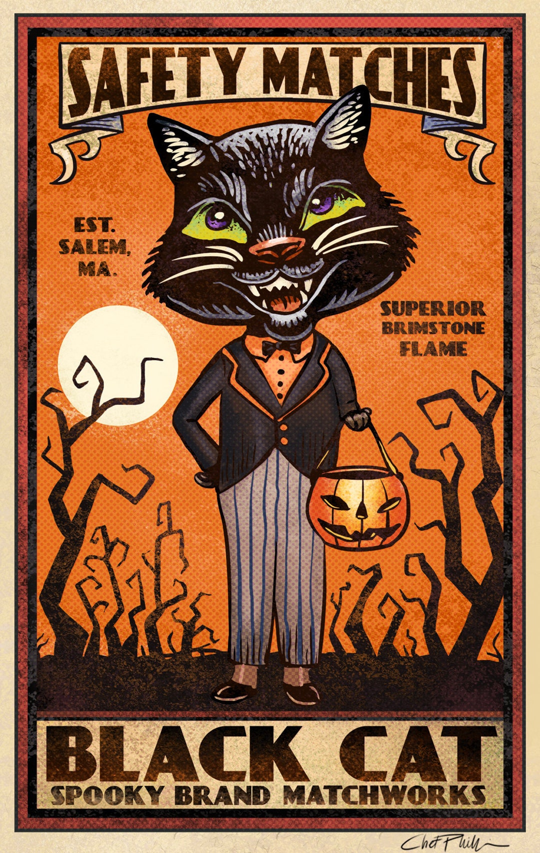 額縁 vintage cat poster Flame il_1080xN.2010746770_5ung.jpg