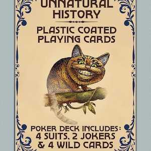 Unnatural History Playing Cards Plastic Coated Poker Deck 4 suits, 2 Jokers and 4 Wild Cards image 3