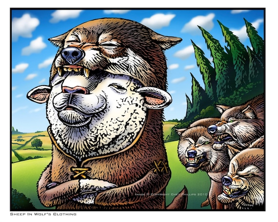 wolf dressed as a sheep in Wolf's Clothing 8 X 10 Signed Print Best of all a wolf in a sheep
