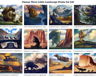 Choose Three Little Landscapes- Three 5 x 7 signed prints