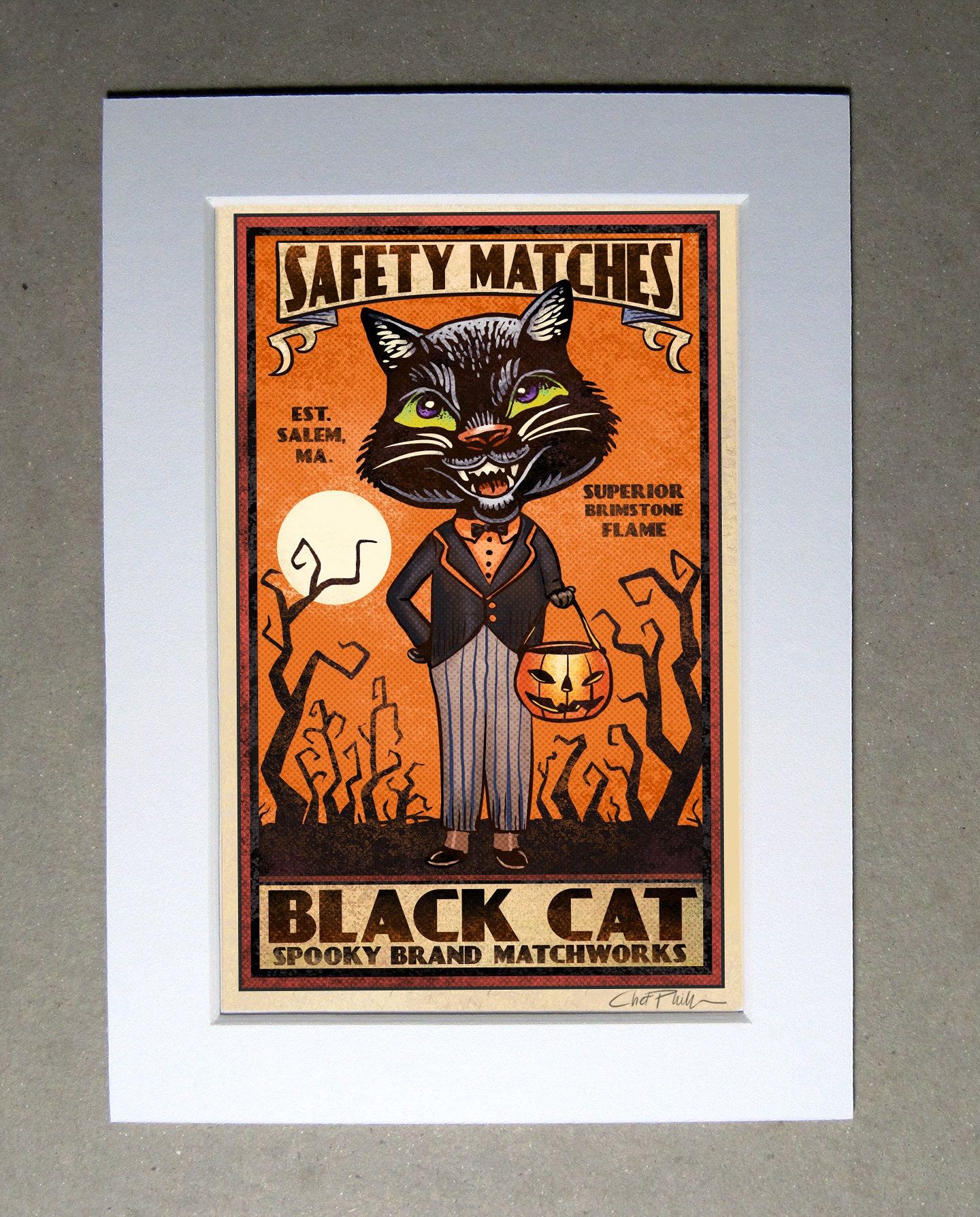 額縁 vintage cat poster Flame il_fullxfull.2058334823_546n.jpg