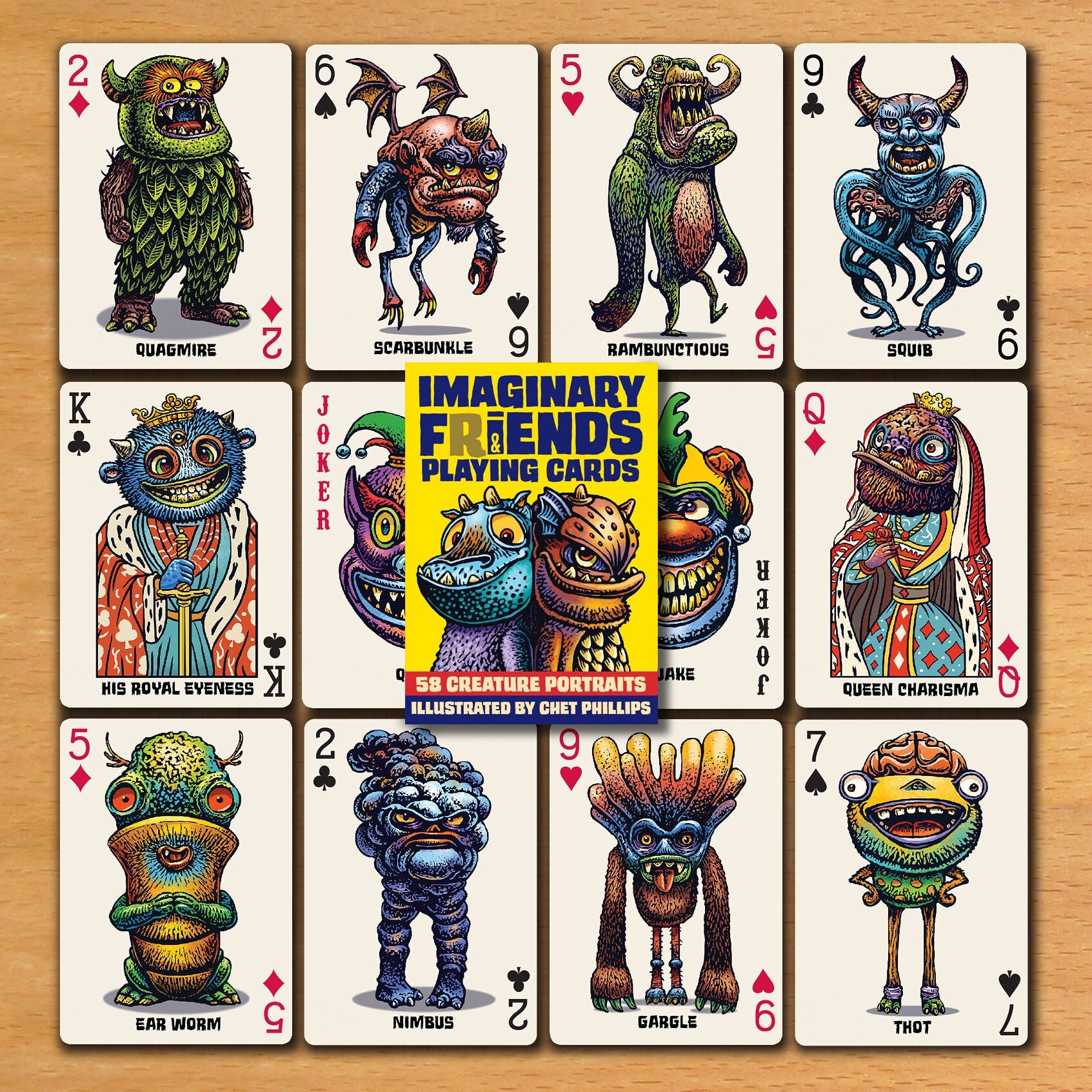 Imaginäre Freunde und Fiends Spielkarten Deck