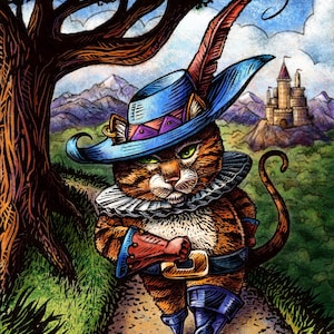 Puss in Boots 8 x 10 signed print
