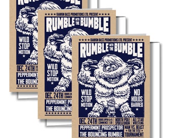 Rumble With the Bumble- Three 5 x 7 greeting cards with envelopes