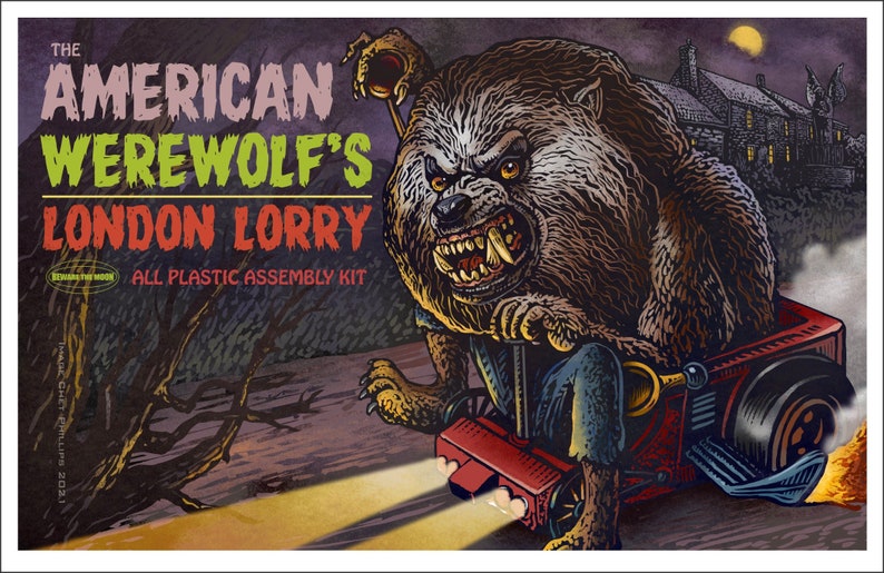Werewolf Driving American Werewolf's London Lorry Model Box Art 11 X 17 Limited Edition ...