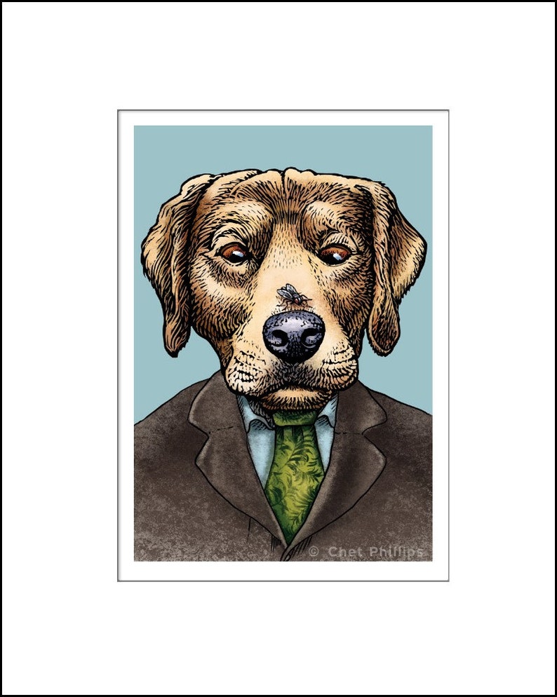 William Golding Retriever 8 x 10 Golden Retriver Art Dog as Author William Golding Lord of the Flies image 2