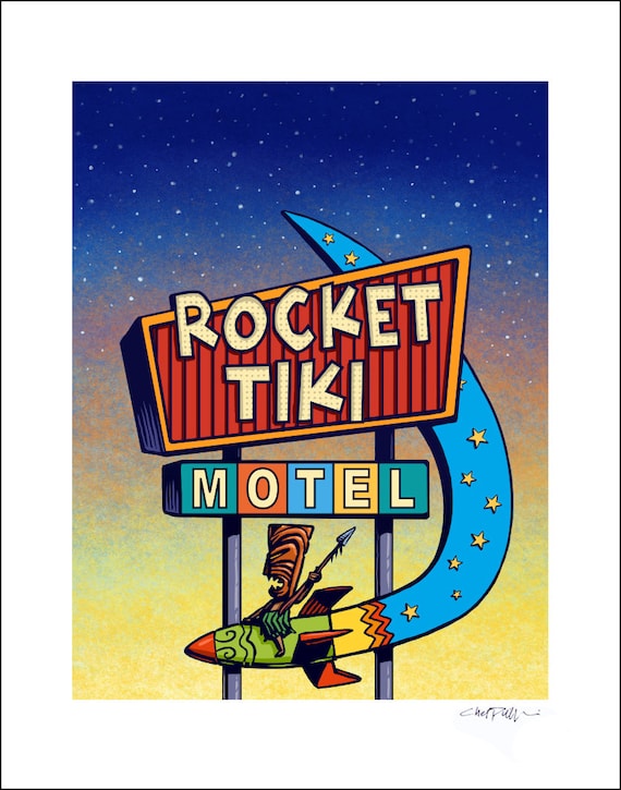★レア直筆サイン★MUNK TIKIマグ★ムンク・ティキ☆shagサーフィン Tiger Shark - Paper Giclee | Tiki Shark Art by Brad Parker