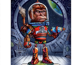 Captain Monk-o-tron 5000 Signed 8 x 10 print