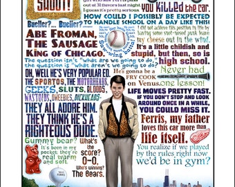 Life Moves Pretty Fast- Ferris Bueller's Day Off tribute- signed print