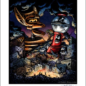 Impresión firmada de MST3K Attacks de 11 x 14