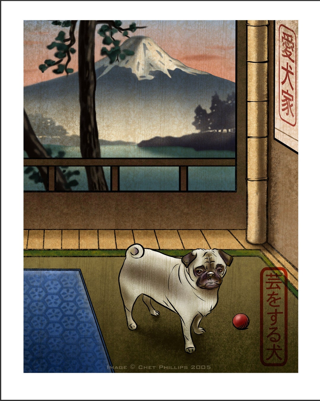 Pug Chanページ Pug Japanese Styled 8 X 10 Print - Etsy Israel